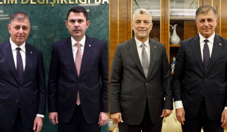 İzmir Büyükşehir Belediye Başkanı Cemil Tugay Ankara’da İki Bakanı Ziyaret Etti